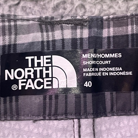 The North Face Swim Trunks Mens Size 40 Plaid Drawstring Gray Blue Polyester - Picture 9 of 10